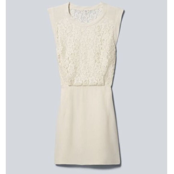 NEW Aritzia Wilfred Sablons 100% Silk Floral Lace Ivory Dress Size 6 - Picture 1 of 16